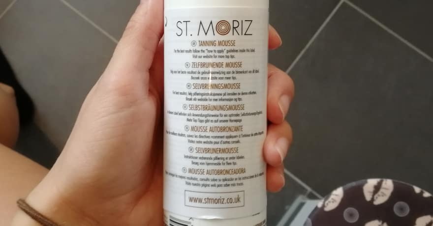 St. Moriz Flasche von Hinten